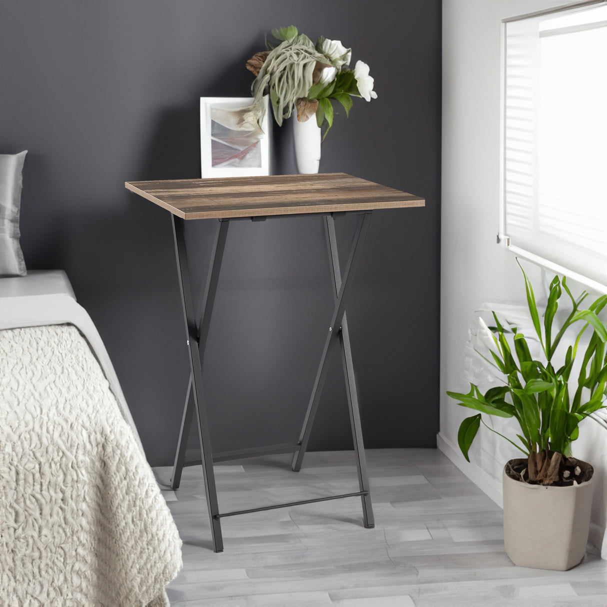 TV Trays for Eating Set of 4 with Stand,Folding TV/Snack Tray Table Set,Folding TV Dinner Tables for Small Space - Julia M LifeStyles