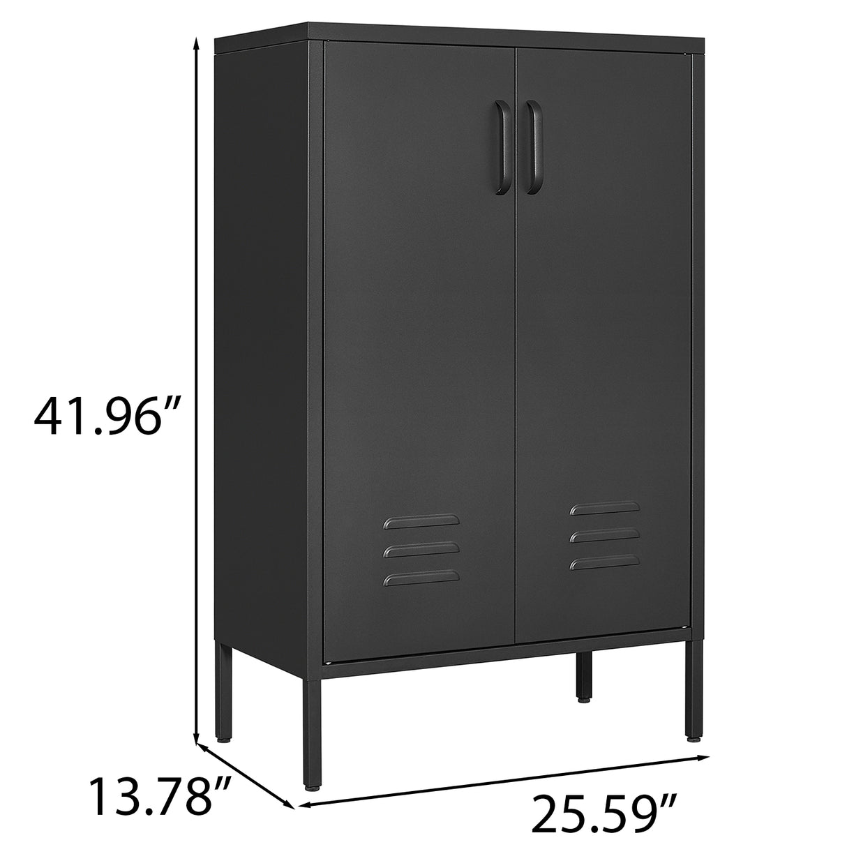 Steel storage cabinet, double door miscellaneous storage cabinet, 2 movable partitions - Julia M LifeStyles