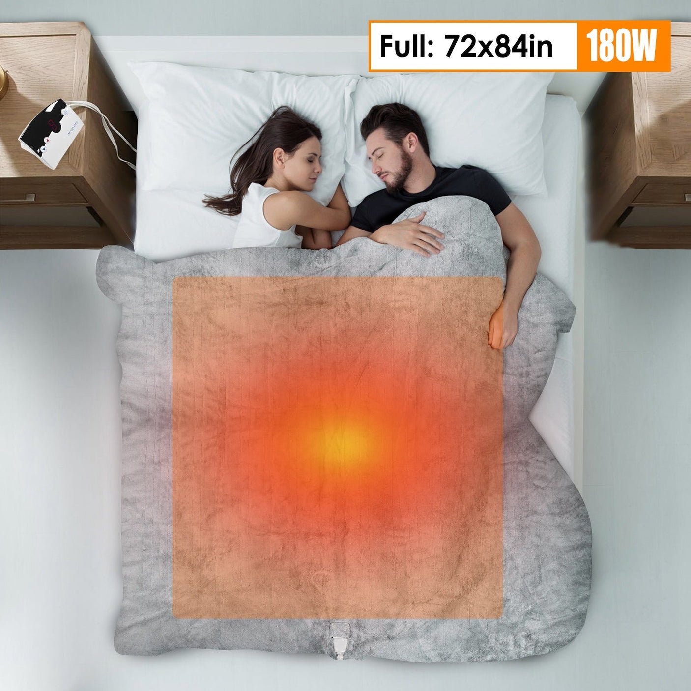 1Pc Electric Heated King Size Fleece Heated Blanket With Dual Controller 10 Heating Levels 10 Hours Auto Off Machine Washable For Home Office Usage 90x100in julia m home & kitchen