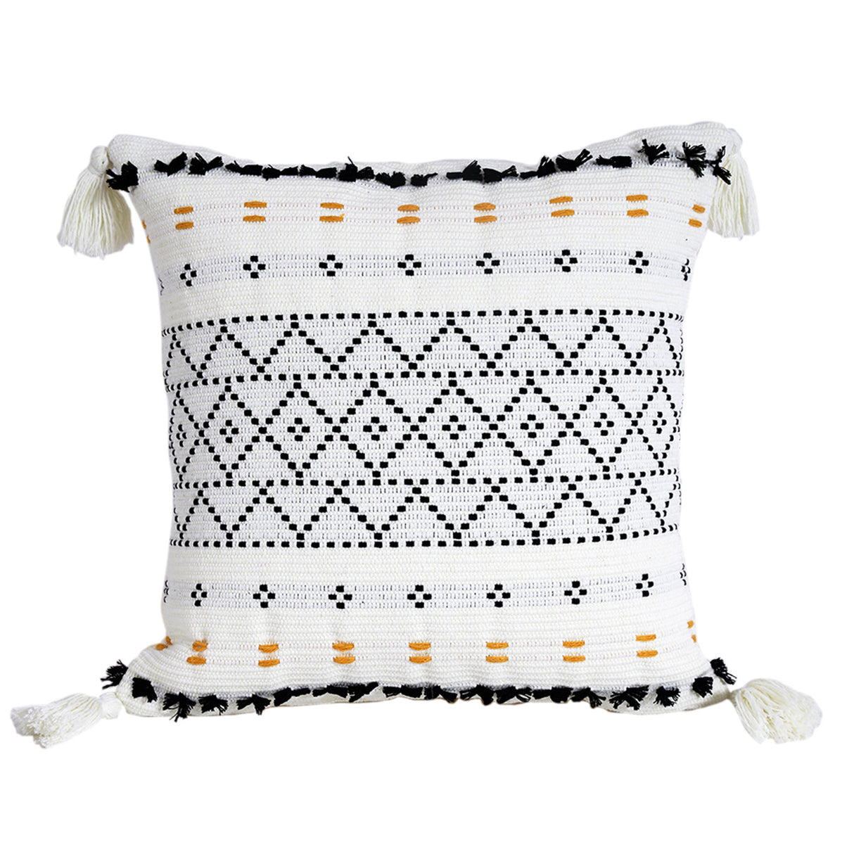 Nordic Geometric Tassel Cotton Plush Pillow Cover