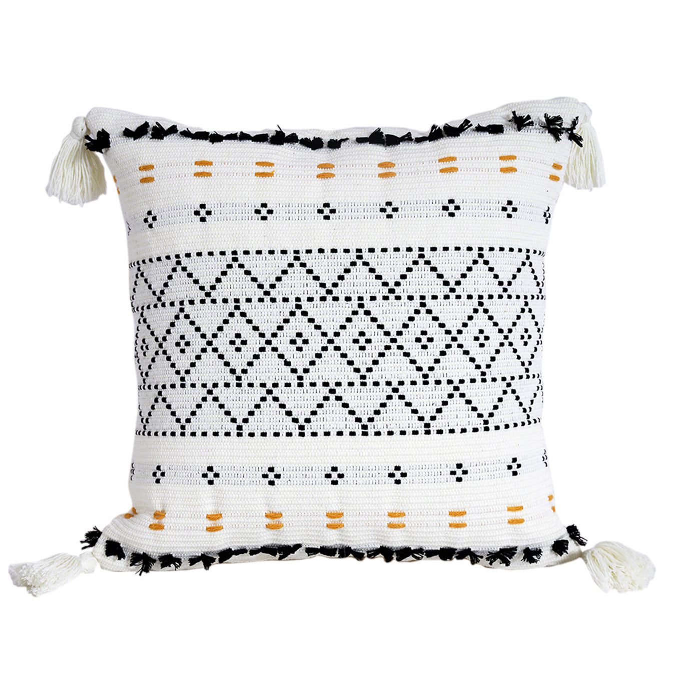 Nordic Geometric Tassel Cotton Plush Pillow Cover