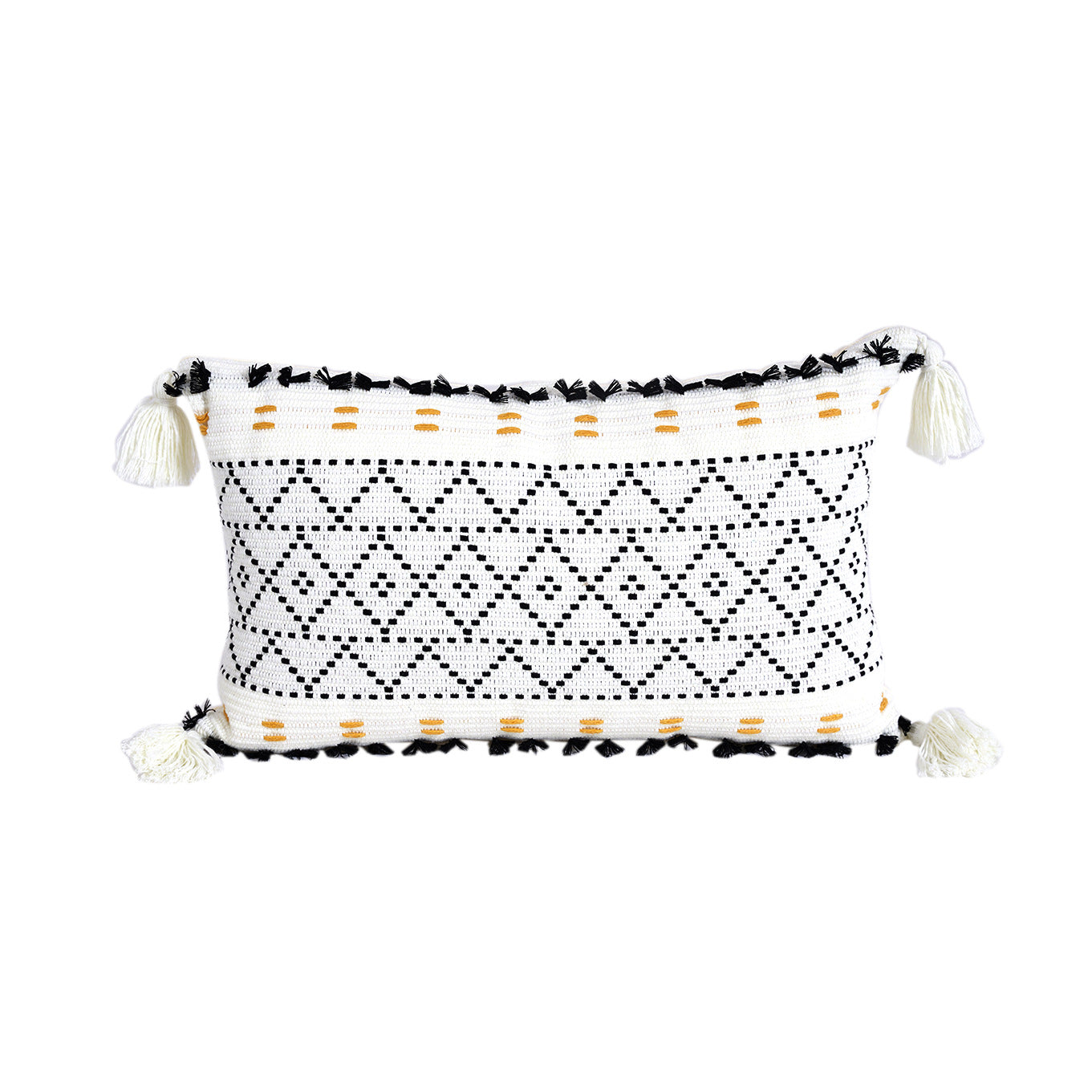 Nordic Geometric Tassel Cotton Plush Pillow Cover