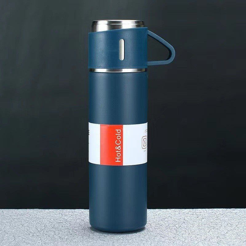 A cup of three-lid thermos cup portable fashion gift box set stainless steel cup - Julia M LifeStyles