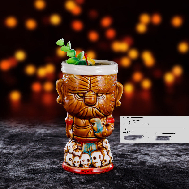 350ml-700ml Ceramic Tiki Mug Creative Porcelain Beer Wine Mug Cup