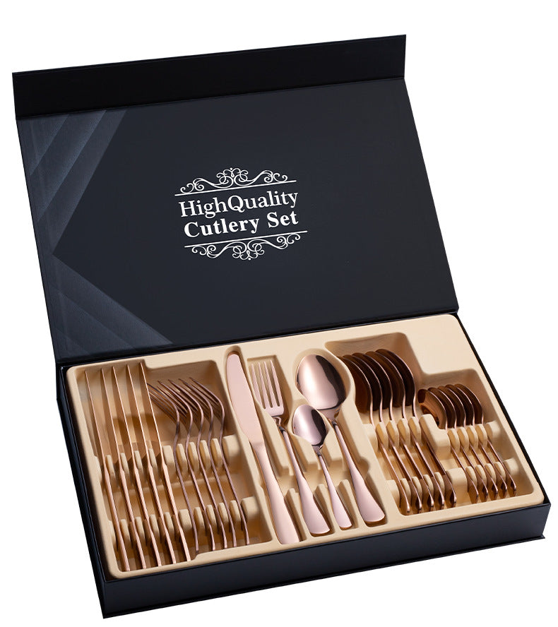 Premium 24-Piece Stainless Steel Cutlery Set in Elegant Gift Box
