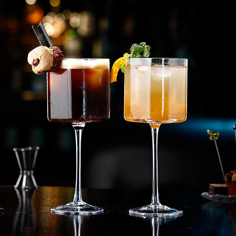 Creative Square Tall Nordic Glass – 390ml Elegant Cocktail Cup