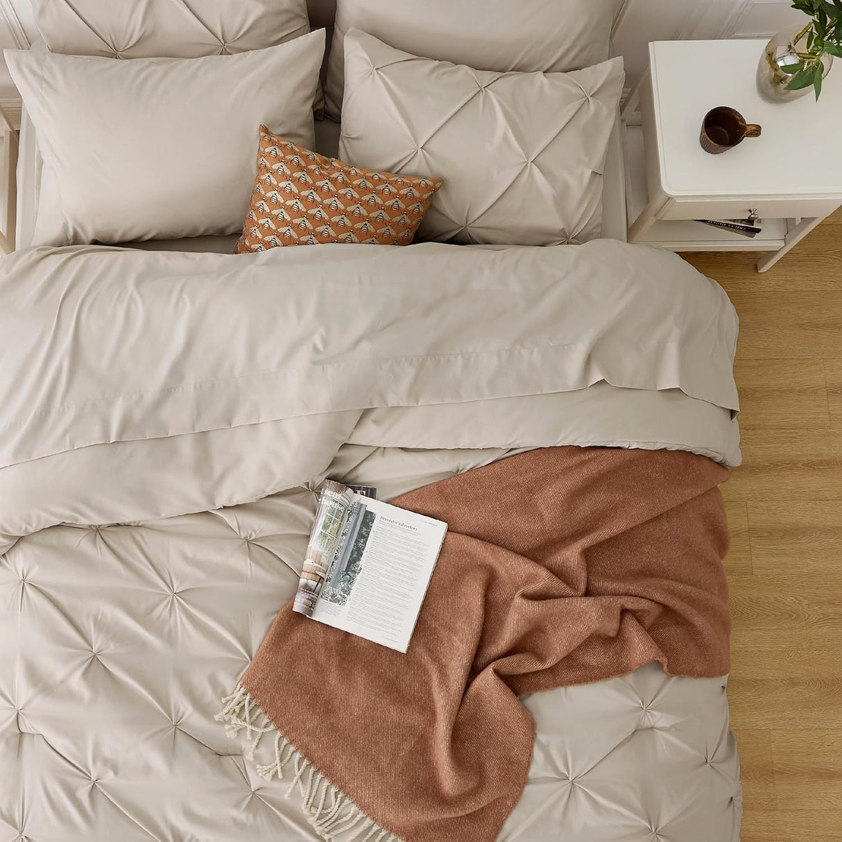 Cozy Pinch Pleat 5/7pcs Comforter Set by Bedsure Julia M LifeStyles