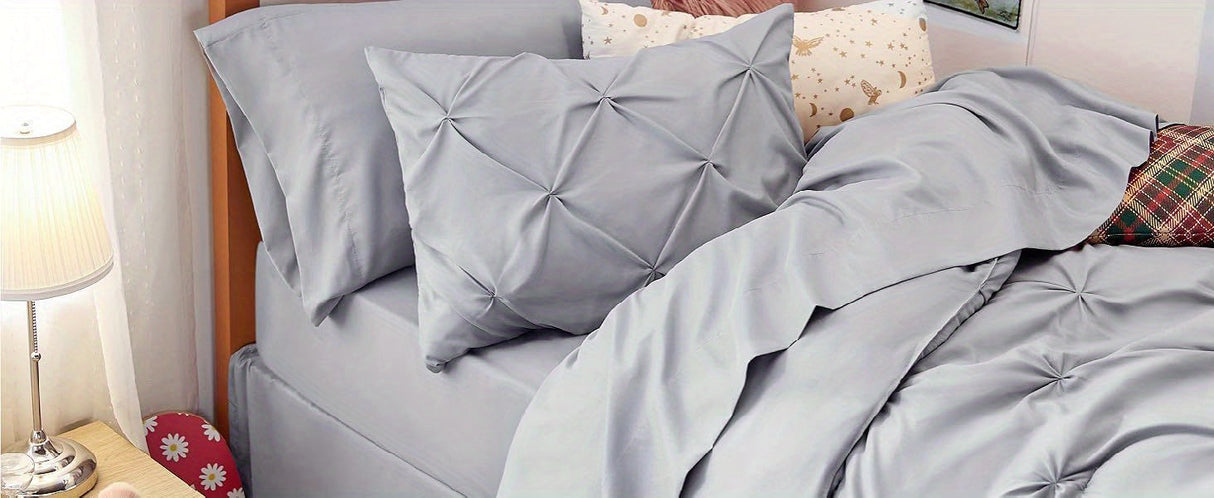 Cozy Pinch Pleat 5/7pcs Comforter Set by Bedsure Julia M LifeStyles