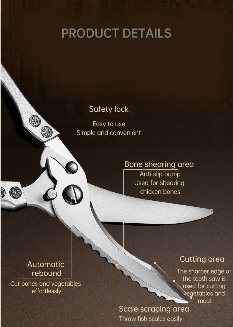Chicken Bone Scissors Food Scissors Cooked Chicken Goose Duck Barbecue Scissors Home Kitchen Outdoor Scissors Barbecue Scissors - Julia M LifeStyles