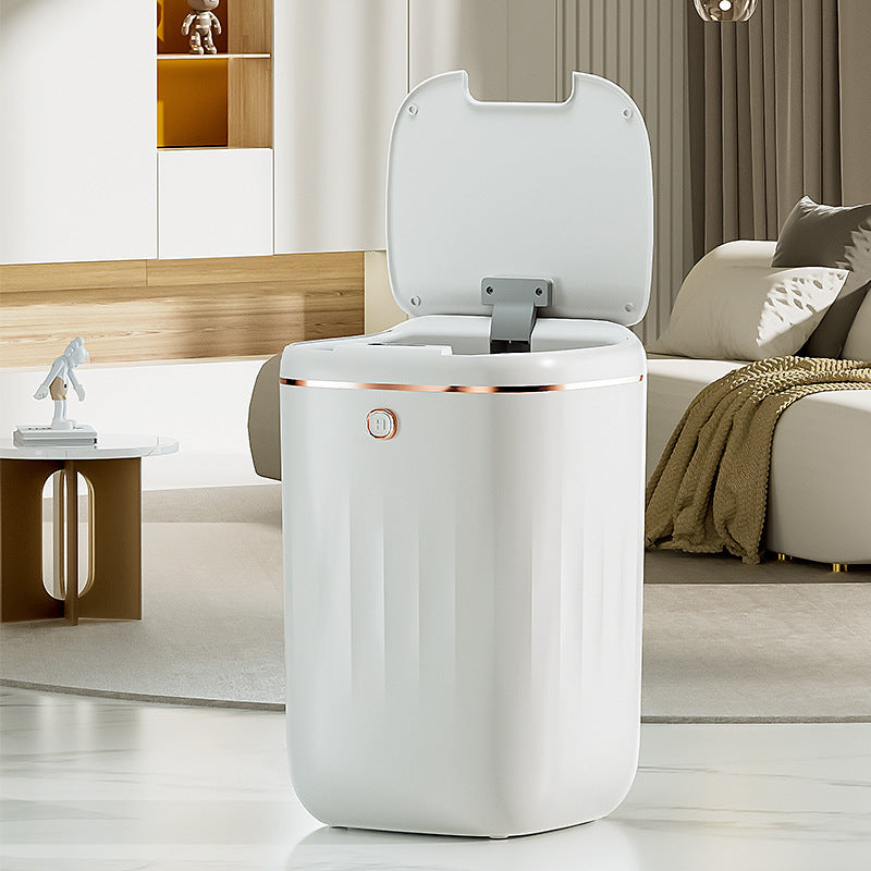 Xiaomi White Light Luxury Intelligent Sensor Garbage Can Home Living Room Silent Slow Drop Kitchen Touch-Free Open Lid Garbage Can Julia M Home & Kitchen