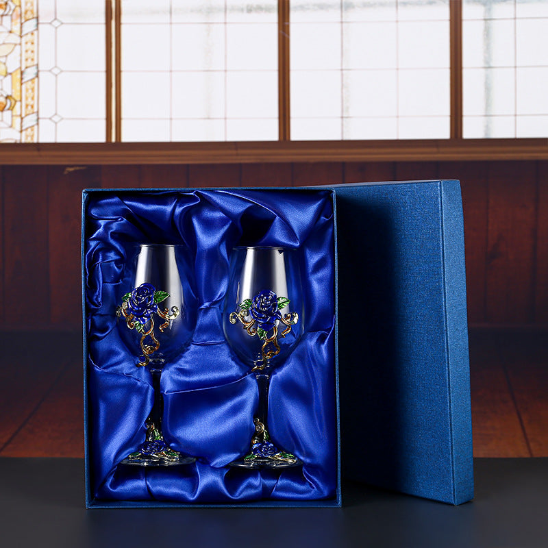 Household enamel crystal glass red wine glass goblet decanter Julia M Home & Kitchen