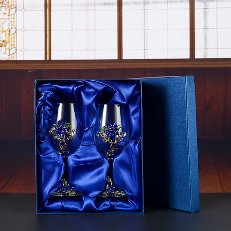 Household enamel crystal glass red wine glass goblet decanter Julia M Home & Kitchen