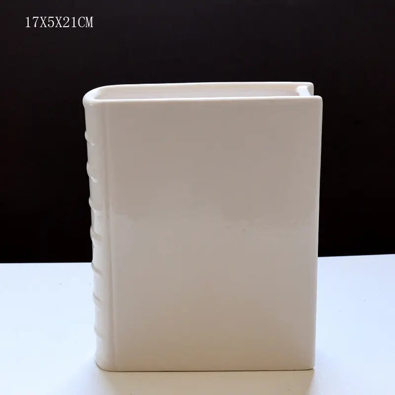 Book Vase - Ceramic, Cute & for Home Decor, with Flower & Shelf Options - Julia M LifeStyles