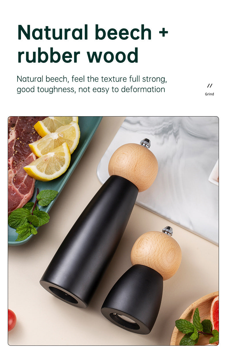 Kitchen Adjustable Coarseness Wood Pepper Grinder Mill Wooden Manual Sea Ceramic Grinding Mechanism Salt Mill eprolo