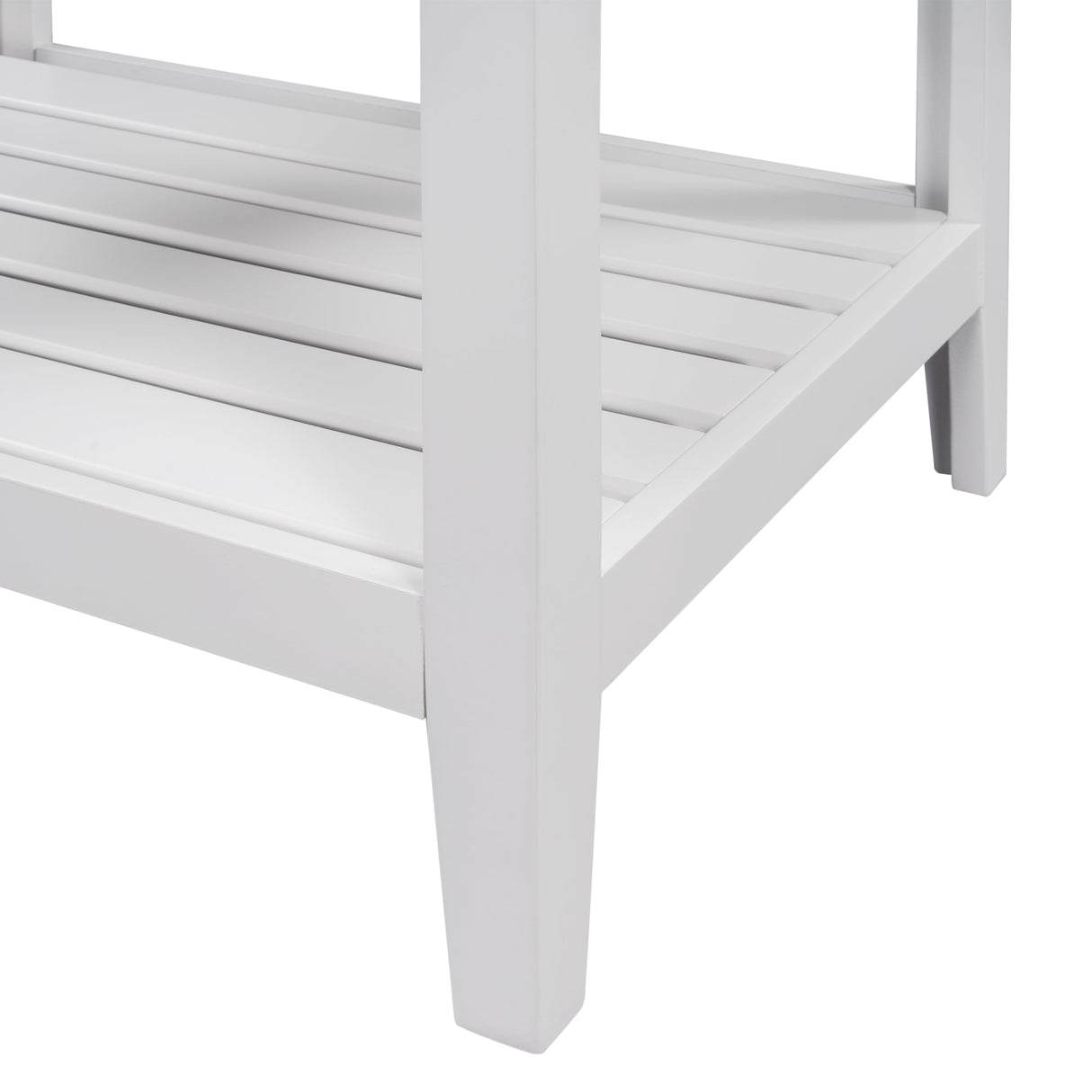 24" White Modern Sleek Bathroom Vanity Elegant Ceramic Sink with Solid Wood Frame Open Style Shelf Julia M Home & Kitchen