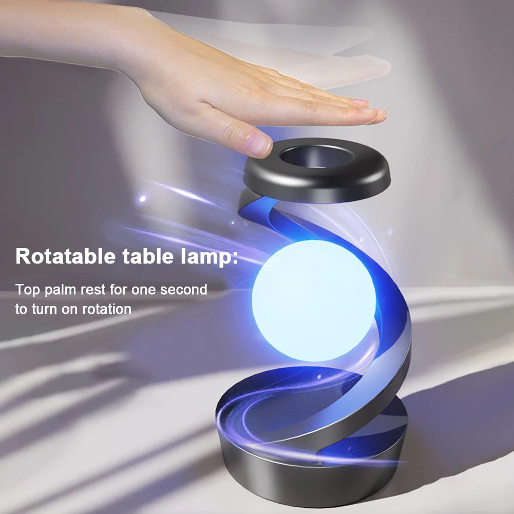 Floating and Spinning in Air with LED Moon Lamp RGB Floating Moon Table Lamp with Wireless Phone Charger for Office Bedroom Home Julia M Home & Kitchen