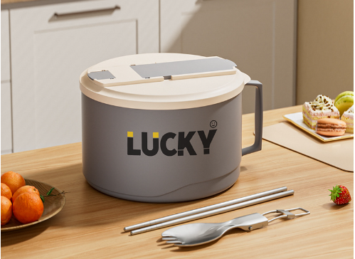 Large capacity 316 stainless steel anti-scalding drainable instant noodle bowl with cutlery lunch box - Julia M LifeStyles
