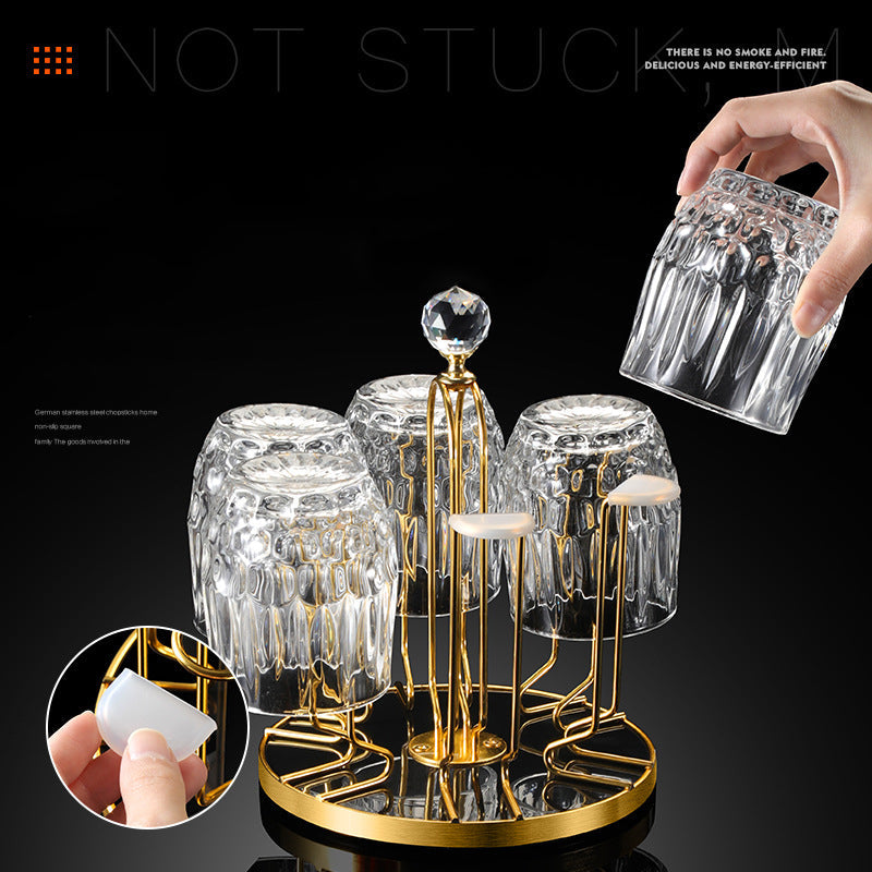 Rotating water glass holder Hanging upside down drain glass holder Julia M Home & Kitchen