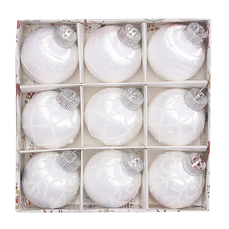 Christmas balls, silk balls, winding balls, painted balls, 8cm, 9pcs, boxed Christmas decorations Julia M Home & Kitchen