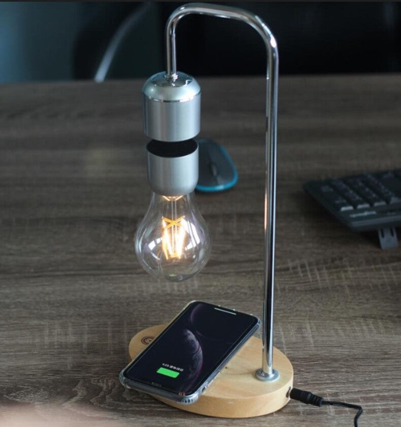 Magnetic Levitation Wireless Charging Desk Lamp with Bluetooth Speaker Julia M Home & Kitchen