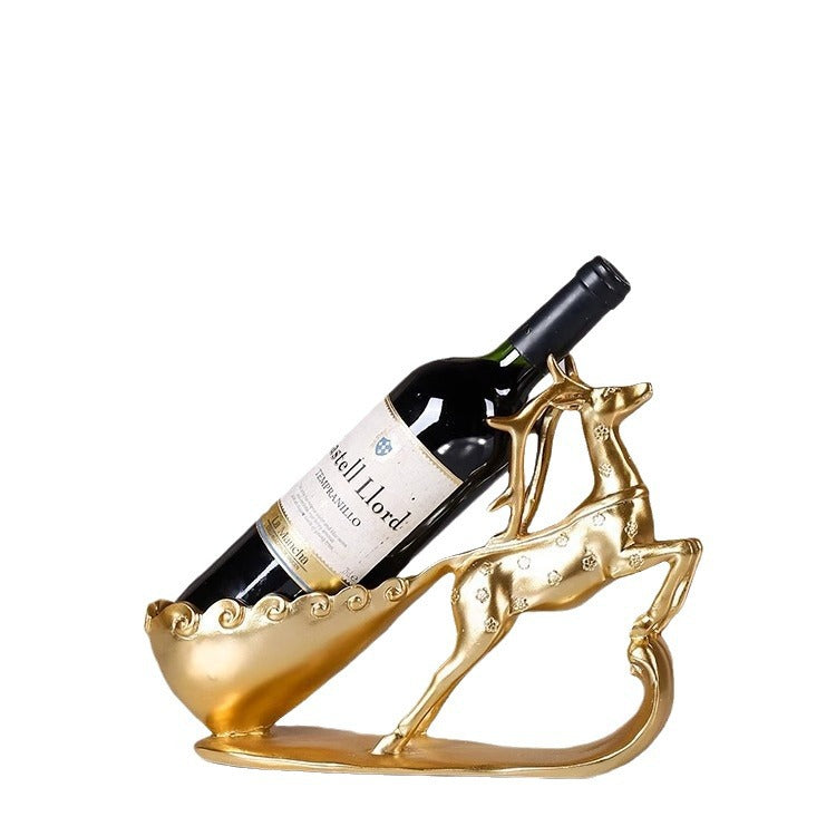 Creative Golden Deer Wine Rack Living Room Wine Cabinet Decoration Home TV Cabinet Decoration Red Wine Rack Decorative Crafts Julia M Home & Kitchen