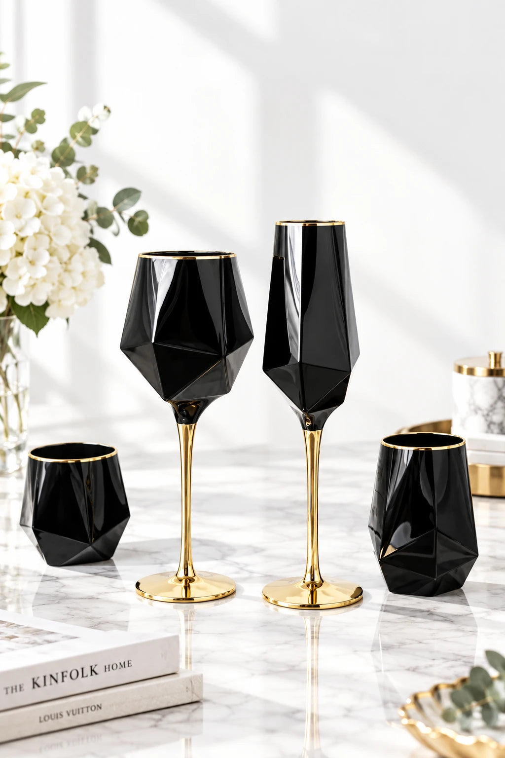 Noir & Gold Glassware