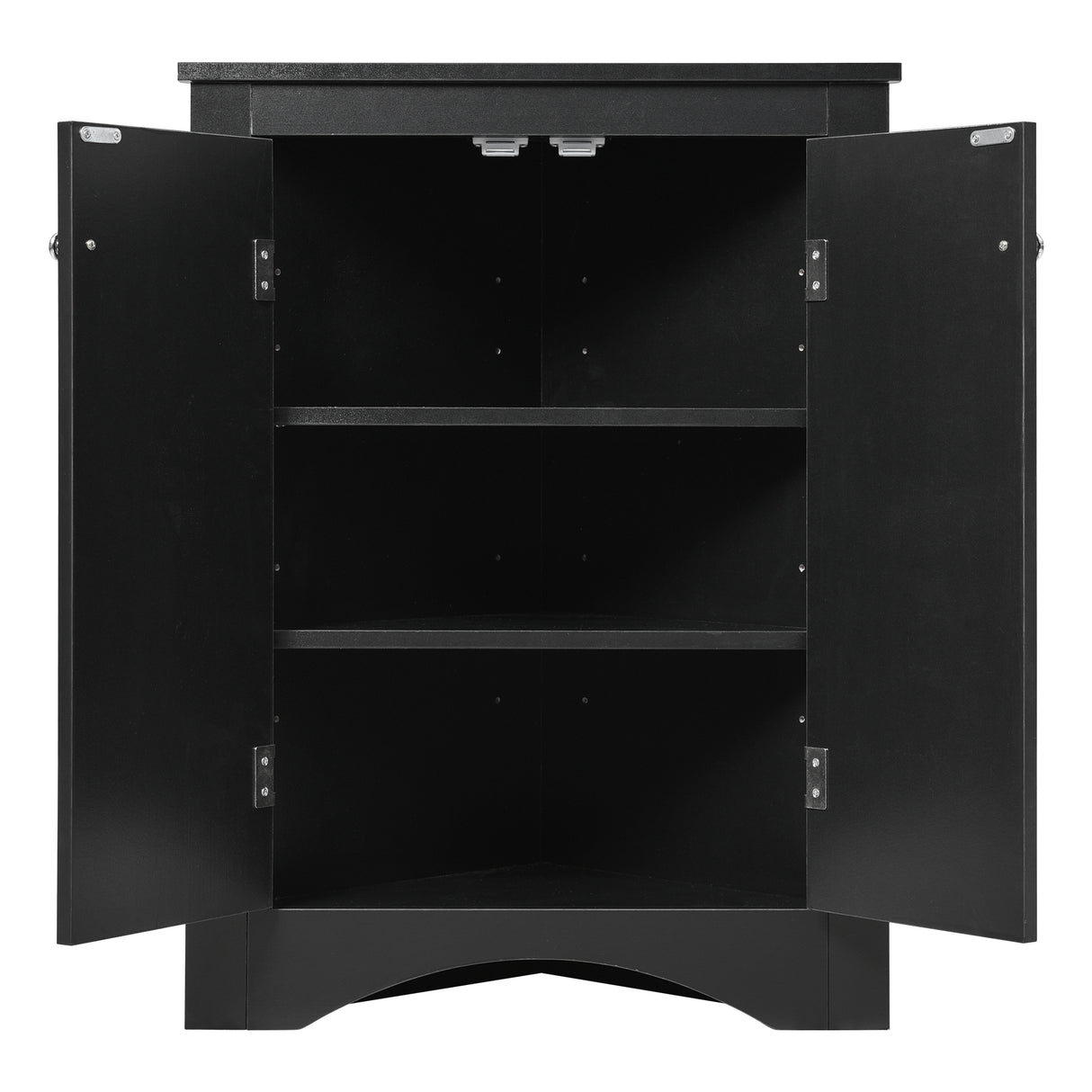Black Triangle Bathroom Storage Cabinet with Adjustable Shelves, Freestanding Floor Cabinet for Home Kitchen - Julia M LifeStyles