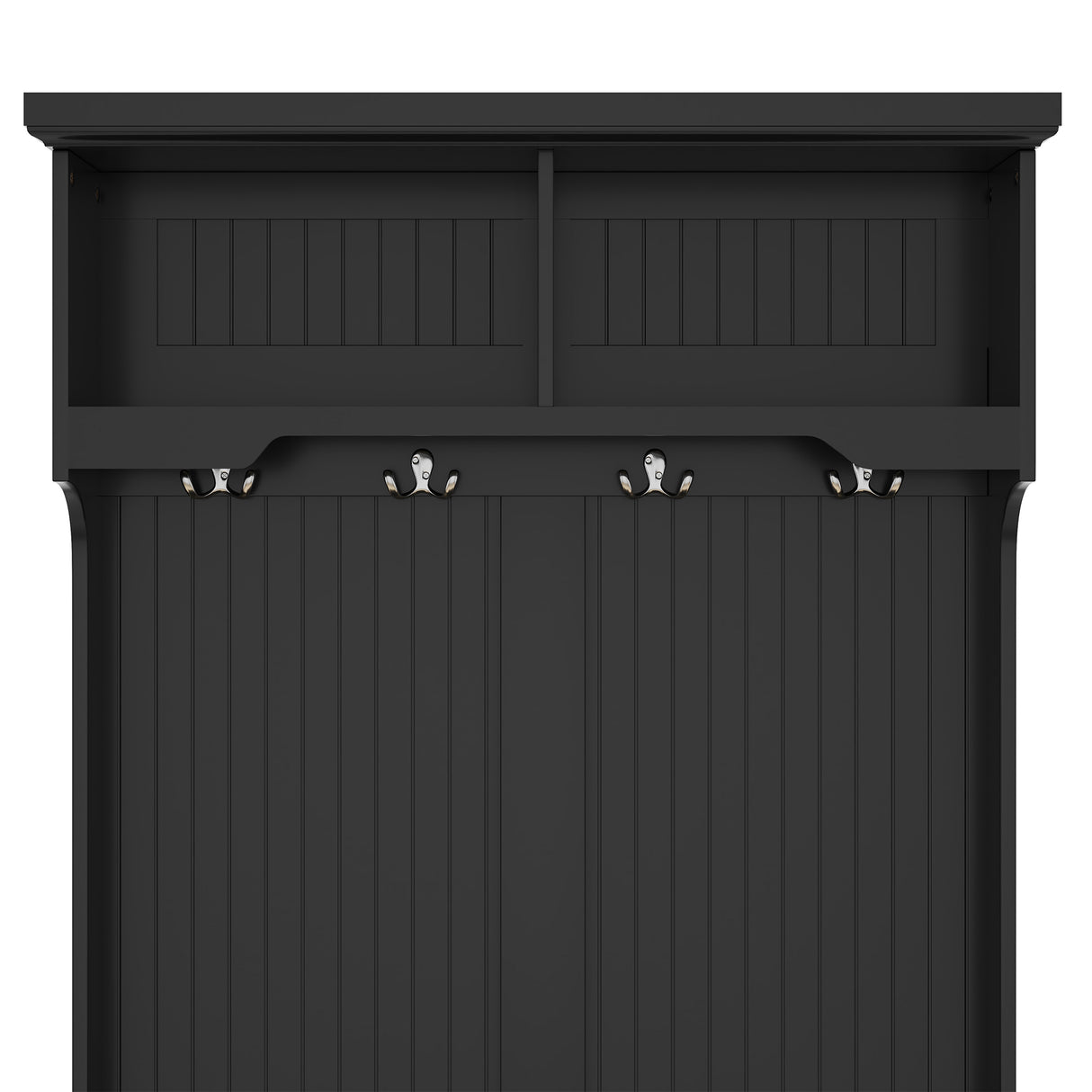 Hall Tree with Storage Shoe Bench for Entryway and Hallway, 4-in-1 Design Coat Racks with 4 Hooks for Living Room, Black - Julia M LifeStyles