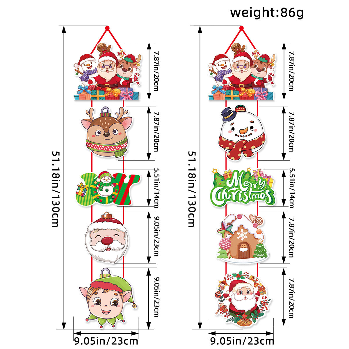 Christmas Door Hanging Festival Decoration Couplets Santa Claus Snowman Door Curtain Hanging Party Supplies Julia M Home & Kitchen