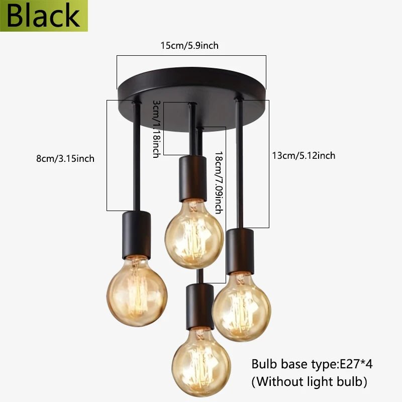 Modern Black 4-Bulb E27 Ceiling Light Chandelier - Julia M LifeStyles