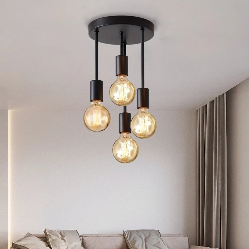 Modern Black 4-Bulb E27 Ceiling Light Chandelier - Julia M LifeStyles
