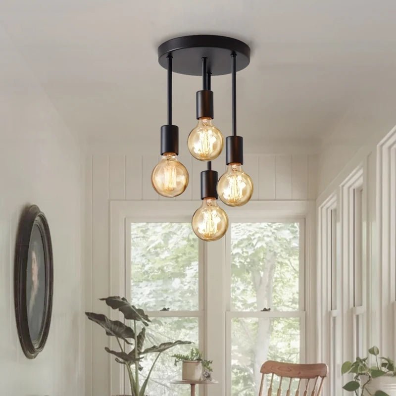 Modern Black 4-Bulb E27 Ceiling Light Chandelier - Julia M LifeStyles