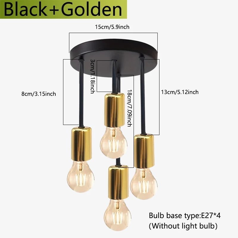 Modern Black 4-Bulb E27 Ceiling Light Chandelier - Julia M LifeStyles