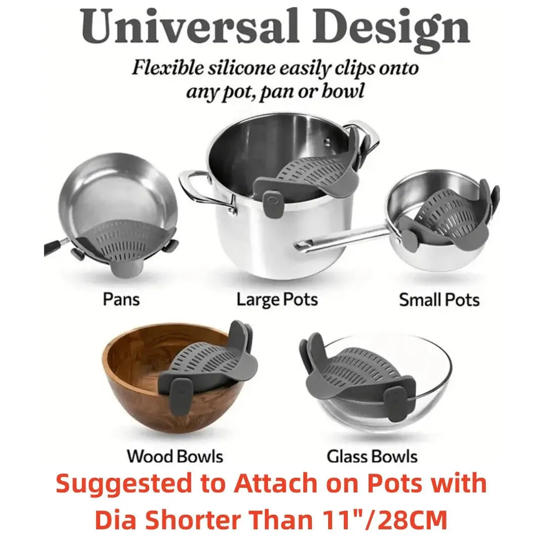 1pc, Strainer, Pot Strainer, Adjustable Clip On Strainer For Pots Pans And Bowls, Kitchen Pot Strainer - Julia M LifeStyles