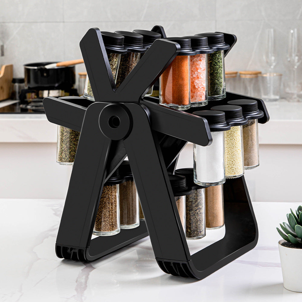 Rotating Ferris Wheel Glass Seasoning Rack Set - Julia M LifeStyles
