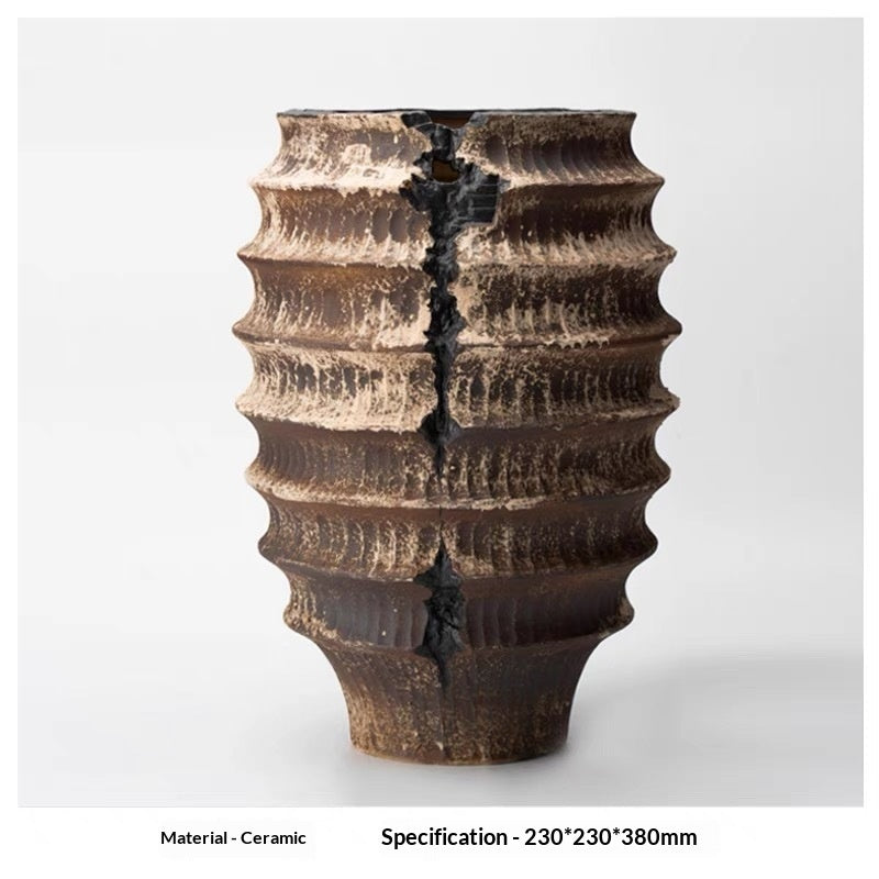 Wabi-Sabi Elegance: Vintage-Inspired Glazed Ceramic Vase