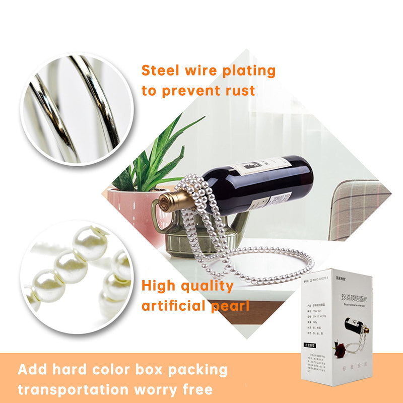 Pearl Necklace Stainless Steel Wine Rack Wine Pedestal Clamp Holder Suspension Champagne Whisky Small Ornaments eprolo