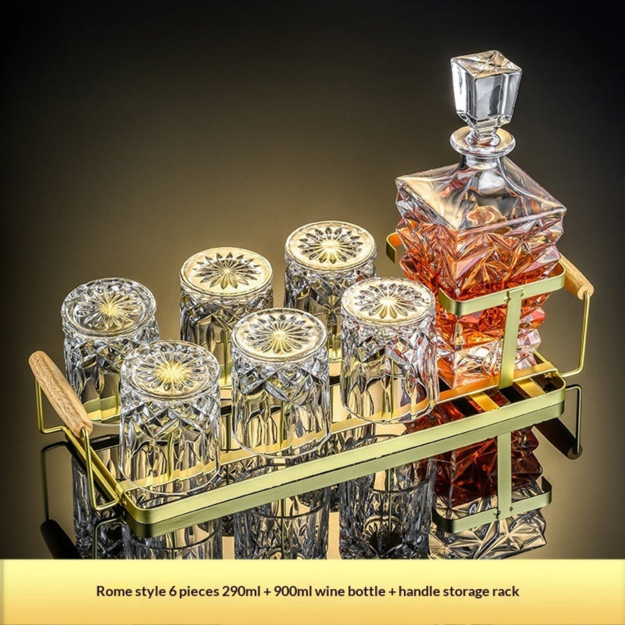Whiskey Glass & Decanter Set | 7-Piece Barware Set