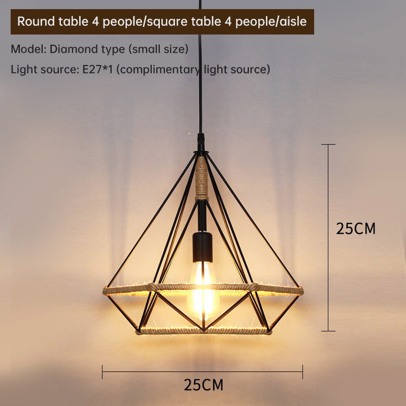 Retro Industrial Hemp Rope Pendant Lamp for Home & Commercial Spaces Julia M Home & Kitchen