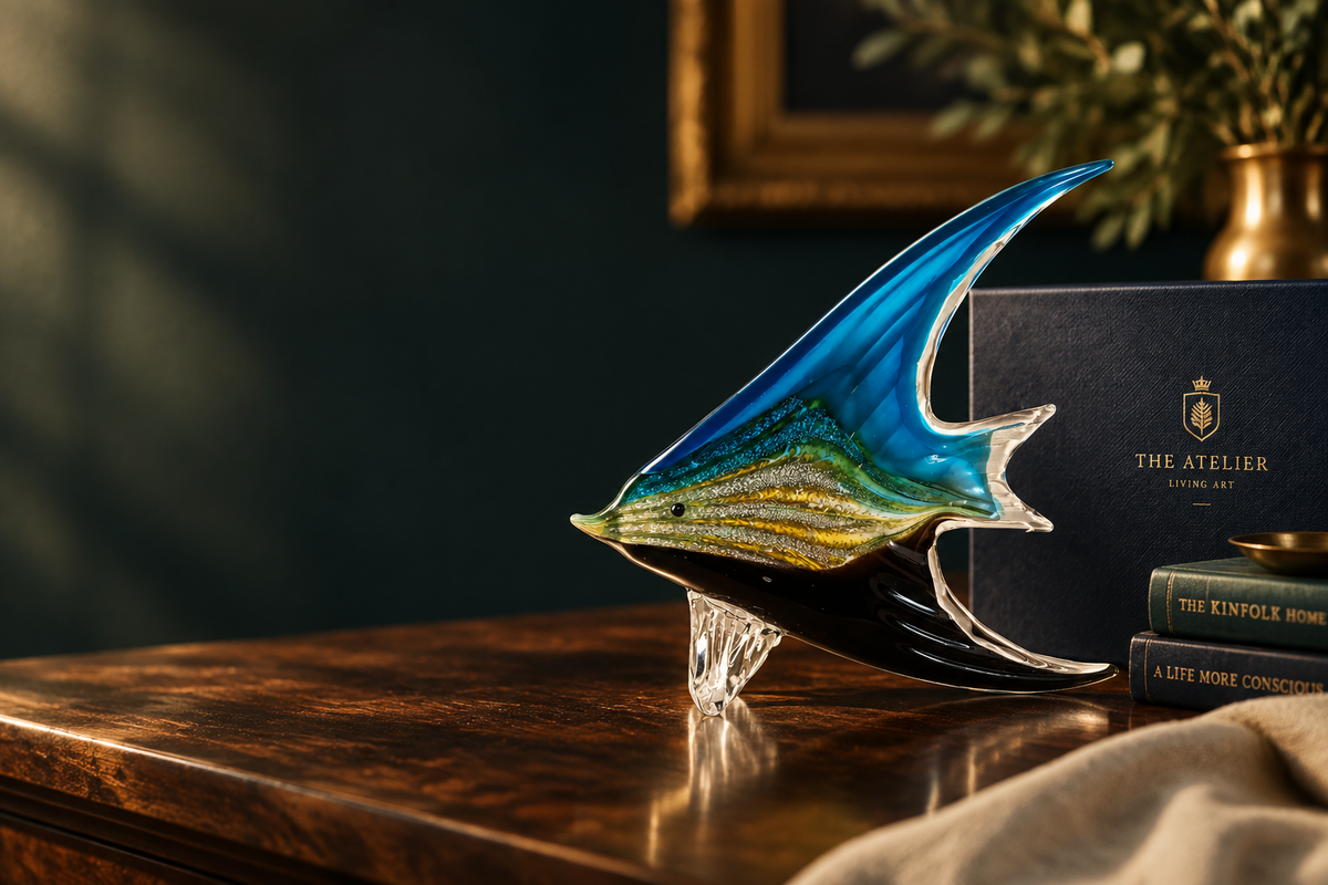 Azure Tide Glass Fish Ornament