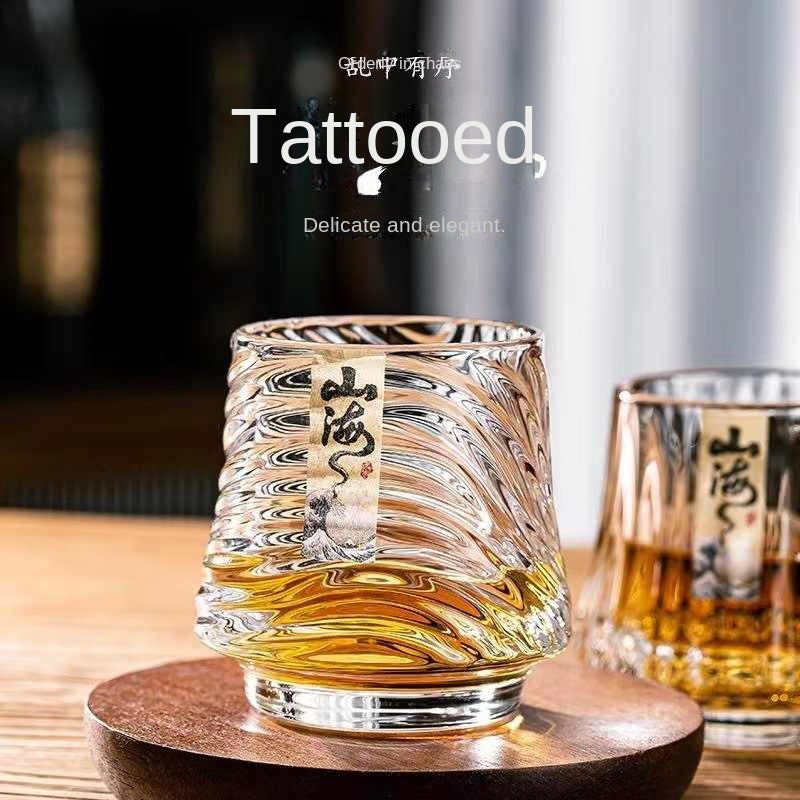 Shanhai glass whiskey cup personalized niche home wine cup mini wine glass beer cup Julia M Home & Kitchen