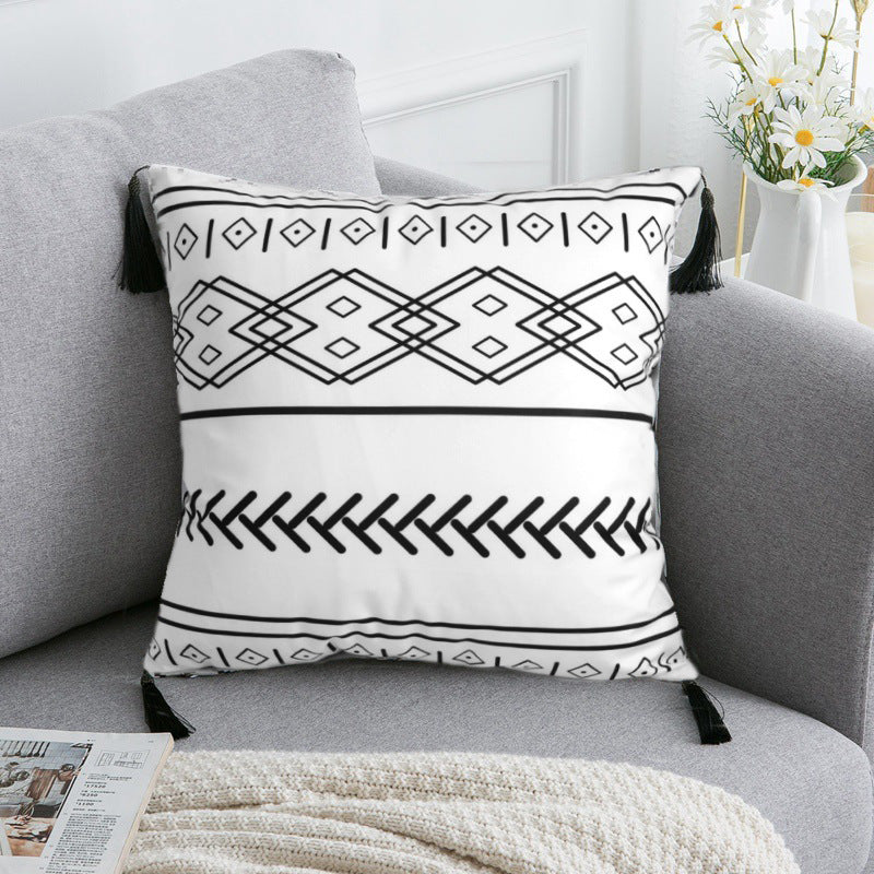Bohemian Elegance Plush Throw Pillow Cover 30x50cm & 45x45cm