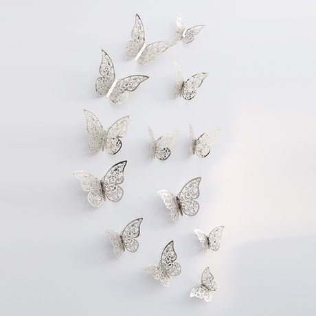 12pcs 3D Hollow Butterfly Wall Sticker for Home Decor DIY Butterflies Fridge stickers Room Decoration Party Wedding Decor - Julia M LifeStyles