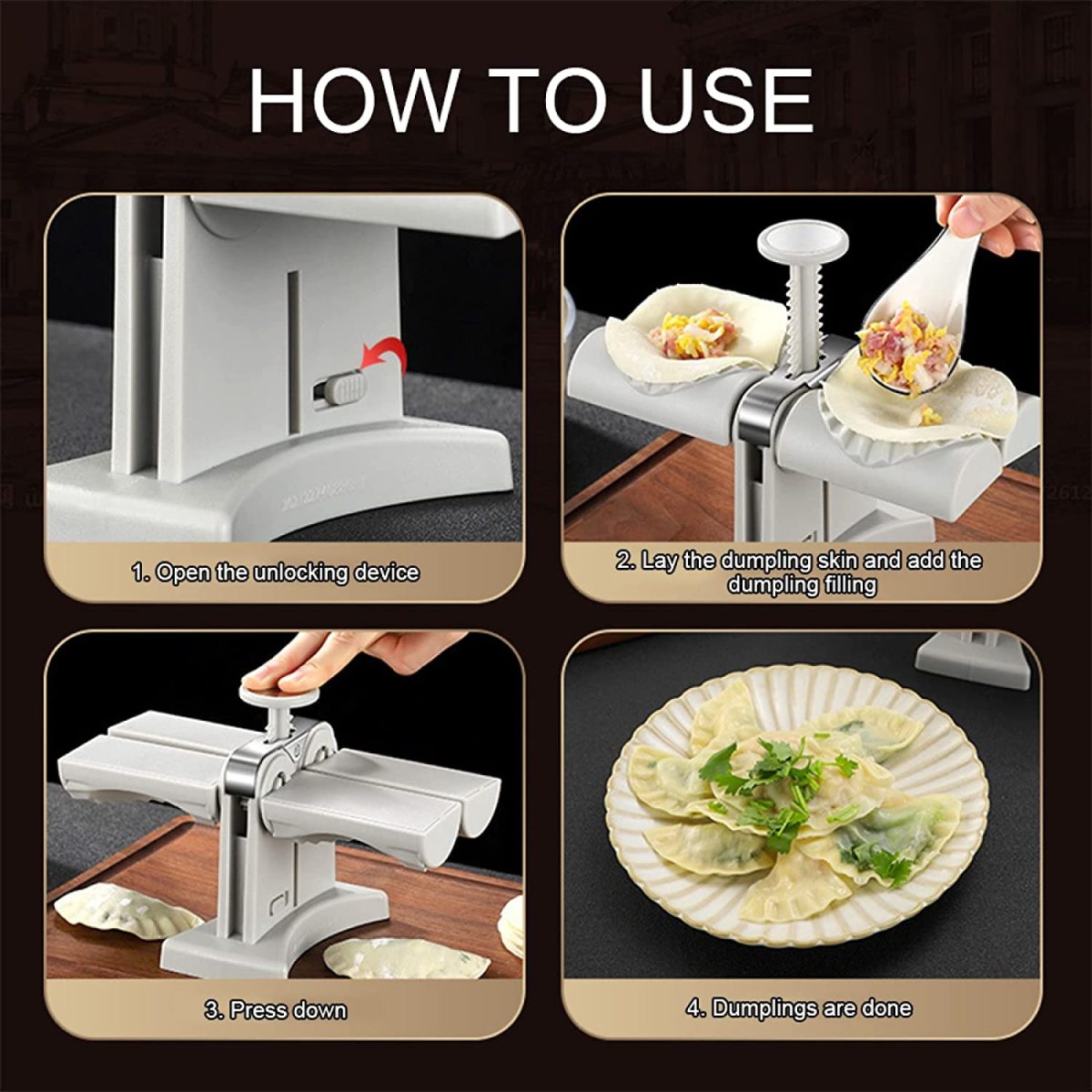 Fully automatic dumpling making machine household dumplings fancy pinch dumpling machine artifact set small dumpling two-end mold - Julia M LifeStyles