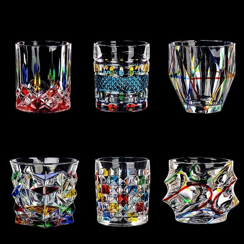 Painted Crystal Glass Liquor Glass Set - High-grade Wine Set