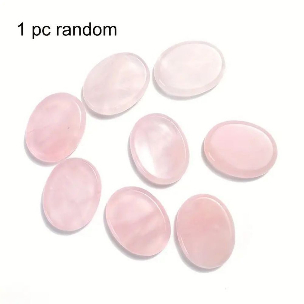 Thumb Worry Stones Oval Massage Quartz Healing Crystal Chakra Energy Therapy Meditation Spiritual Natural Gemstone Decor eprolo