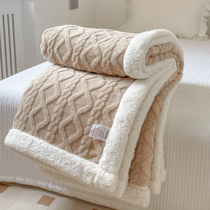 Double-Layer Polar Blanket – Thick Warm Soft Fleece for Cozy Comfort