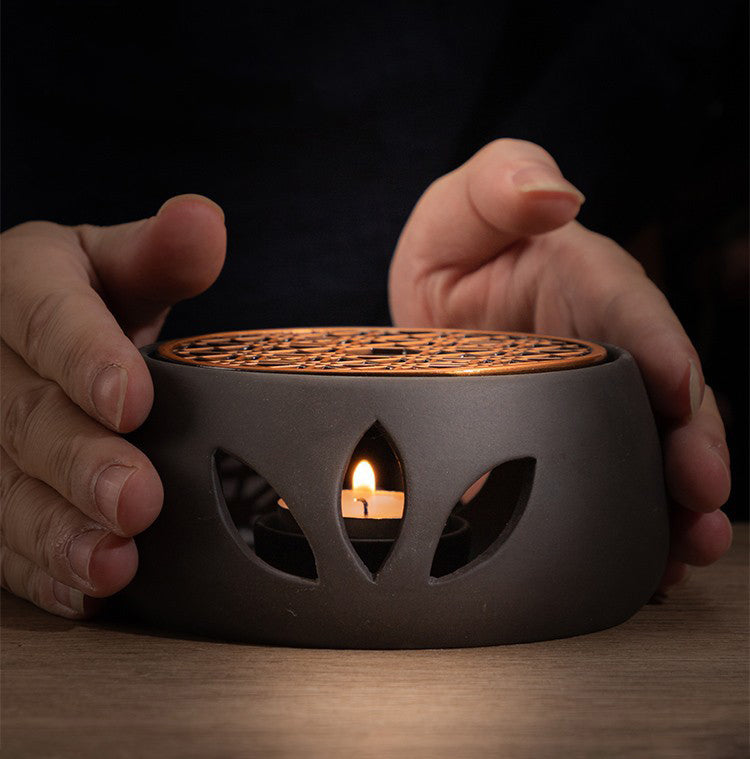 Ceramic Teapot Warmer Tea Warmer with Tealight Tray Candle Furnace Heating base - Julia M LifeStyles