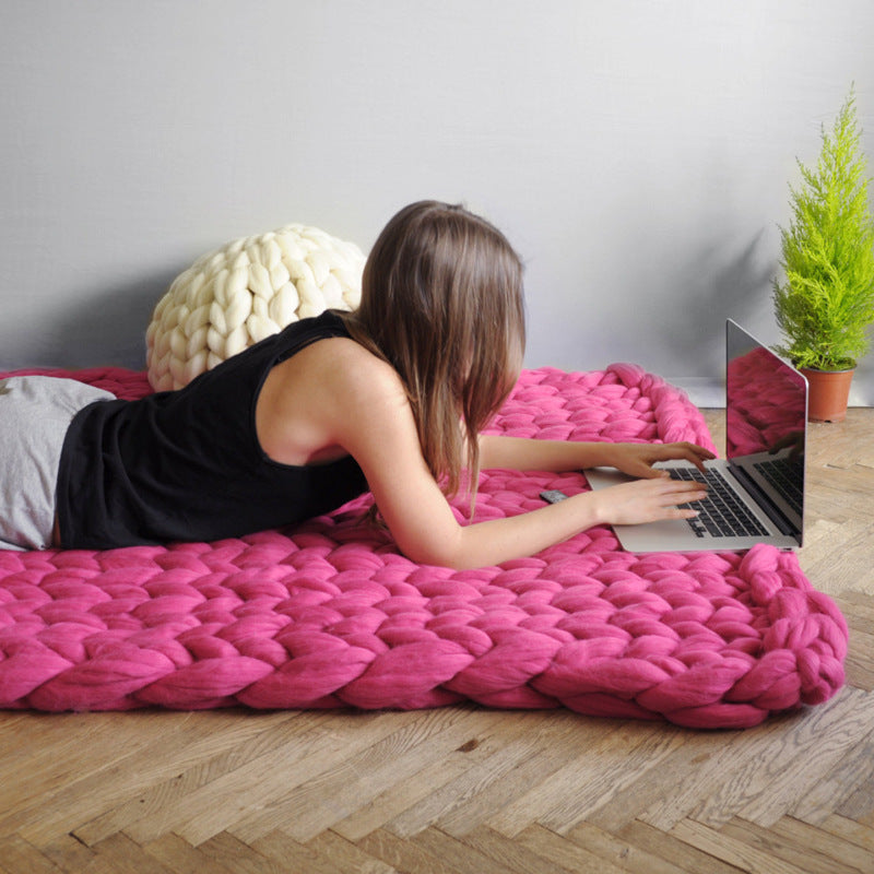 Nordic Thick Wool Hand-Woven Luxury Blanket Julia M Home & Kitchen