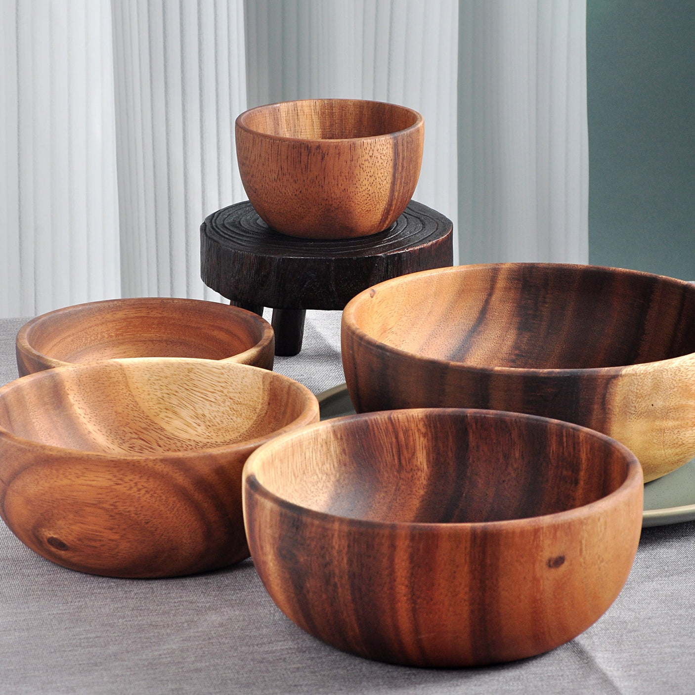 Wooden Bowl, Raw Wood Plate, Solid Wood Plate, Tableware, Salad Bowl, Wooden Fruit Plate, Dried Fruit, Shallow Mouth Bowl eprolo